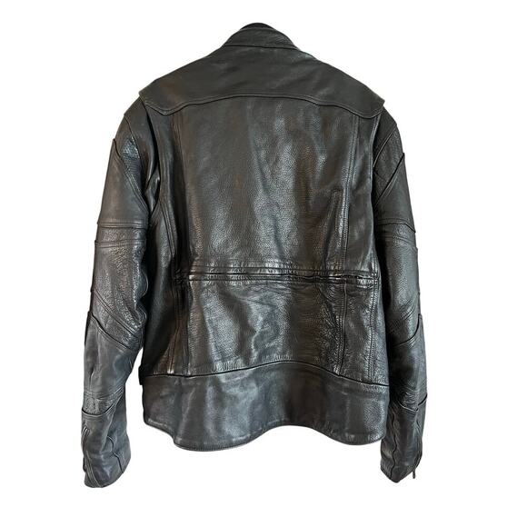VTG UNIK Ultra Genuine Leather Men's Motorcycle Jacket Coat Zip Out Liner Large - Picture 8 of 10